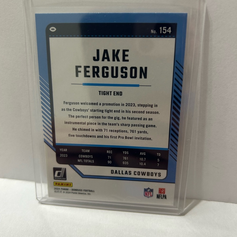 Donruss Jake Ferguson Cowboys Trading Card 2024 #154 - Picture 2 of 2